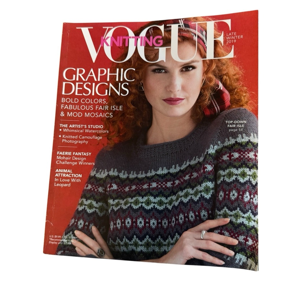 Vogue Knitting Magazine Late Winter 2019 Graphic‎ Designs Bold Colors Patterns